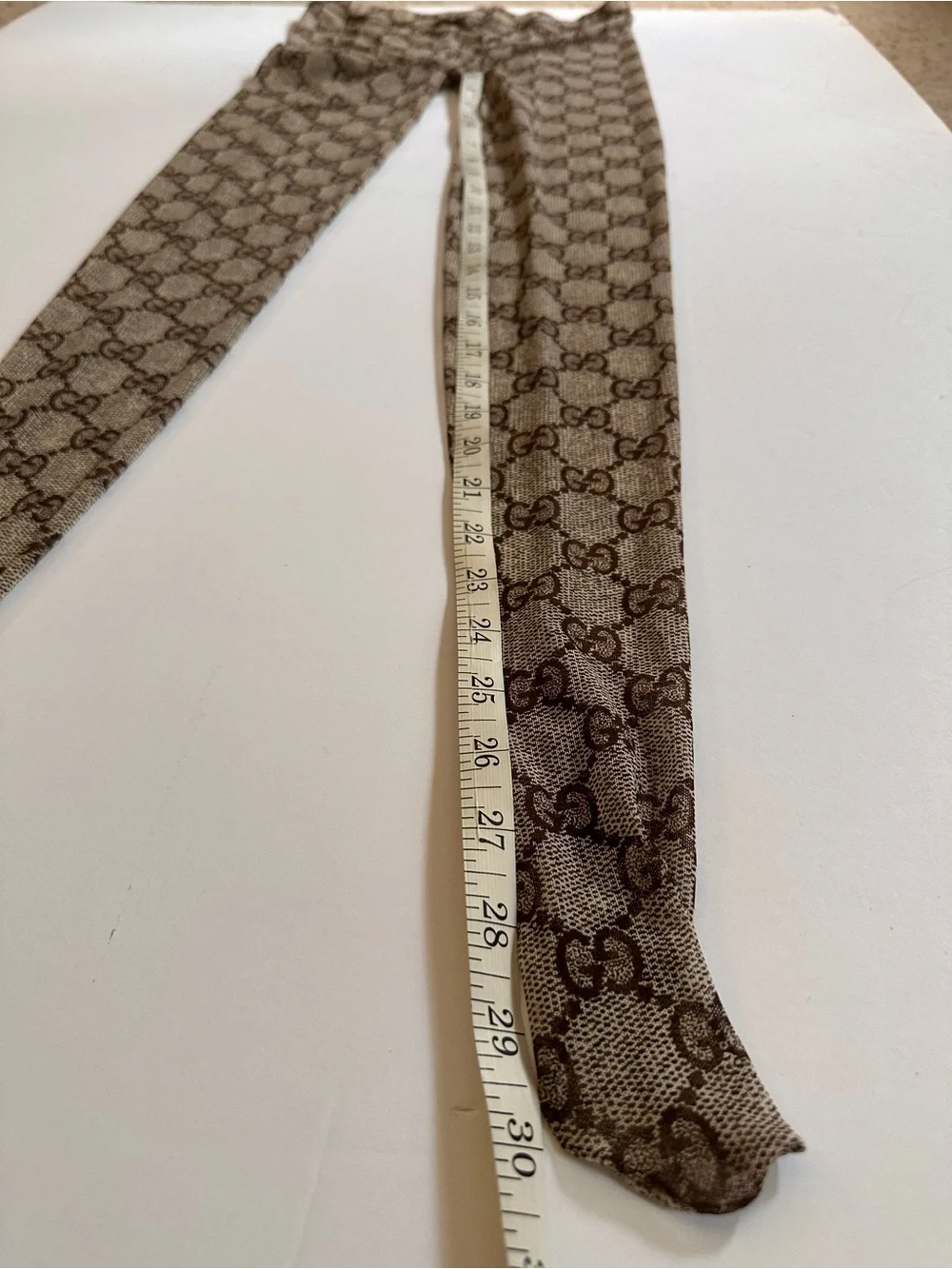 Gucci Brown GG Pattern Logo Print Tights hoisery NEW size small